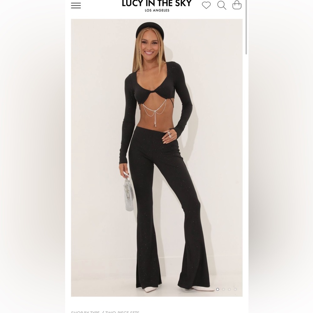 Lucy in the Sky Theresa Two Piece Pant Set in Black